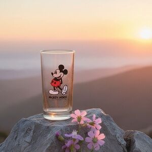 1970's Mickey Mouse Drinking Glass Vintage
